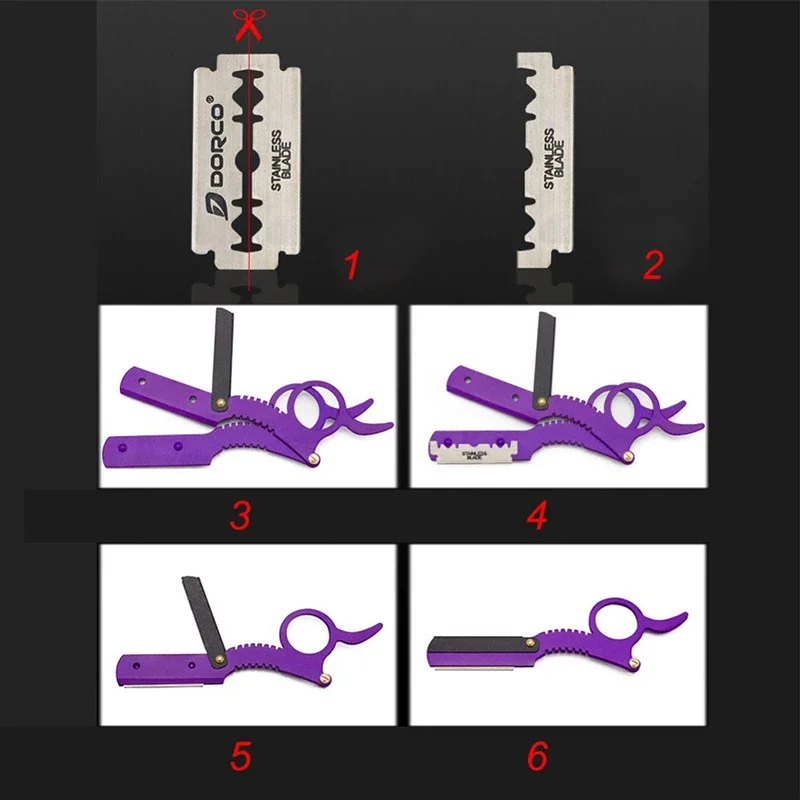 Pisau Cukur Tepi Tunggal Tukang Cukur Cincin Tunggal Profesional Pisau Cukur Tepi Klasik Antik dengan Pengganti Pisau Mudah untuk Salon Tukang Cukur