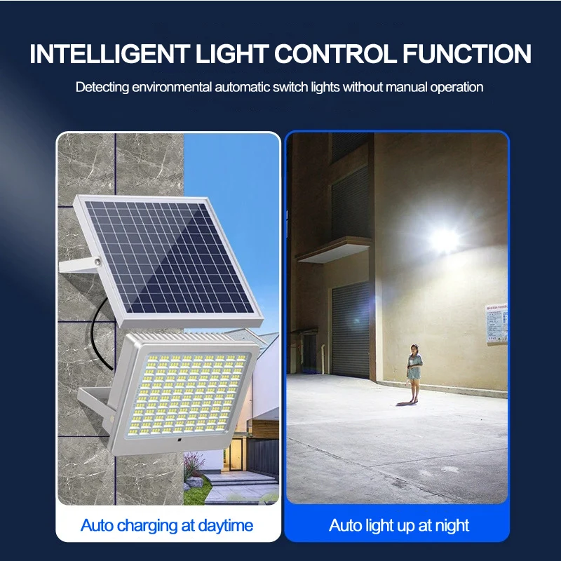 OUFULA Solar Flood Light With Remote Control Waterproof IP65 LED Outdoor Floodlights Lamp For Courtyard Garden Balcony