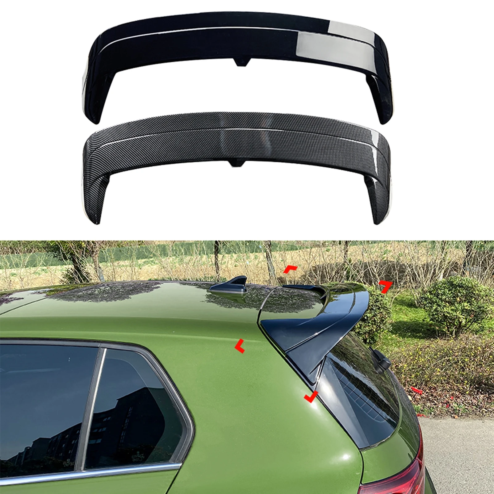 Rear Roof Spoiler Tail Gate Wing Trunk Splitter Window Trim For Volkswagen Golf MK8 GTD GTE GTI R R-Line 2020 2021 2022 2023