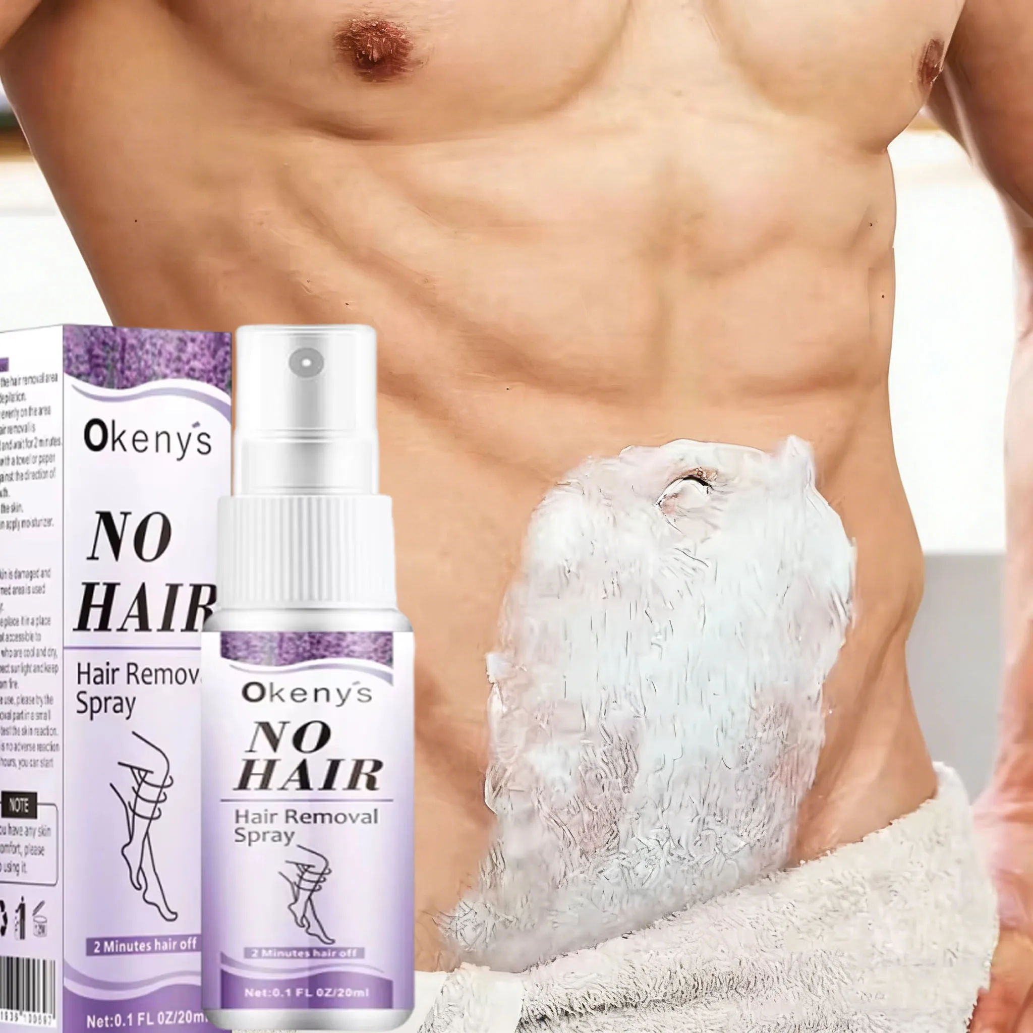 Spray Depilatório Rápido e Indolor em 2 Minutos, Inibidor de Crescimento de Pelos, Depilador Permanente para Braços, Axilas e Pernas, Cuidado Reparador para Homens e Mulheres