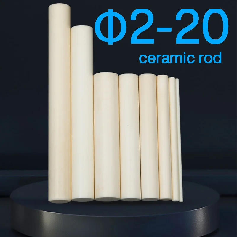 Φ2-20mm Alumina Ceramic Rod Column Dowel Pin Plunger Rod Insulation High Temperature Resistance Shaft Corundum Stirring Rod