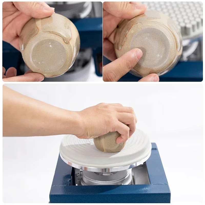 Electric Ceramic Bottom Grinding Disc, Pottery Polishing Tool, Rubber Grinding Disc, One-Button Operation
