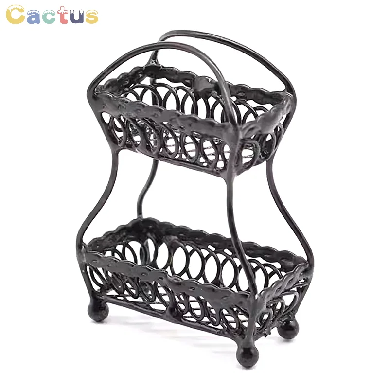 Doll House Simulação Modelo, Metal Fruit Basket, Móveis De Cozinha, Cena Acessórios, 1:12