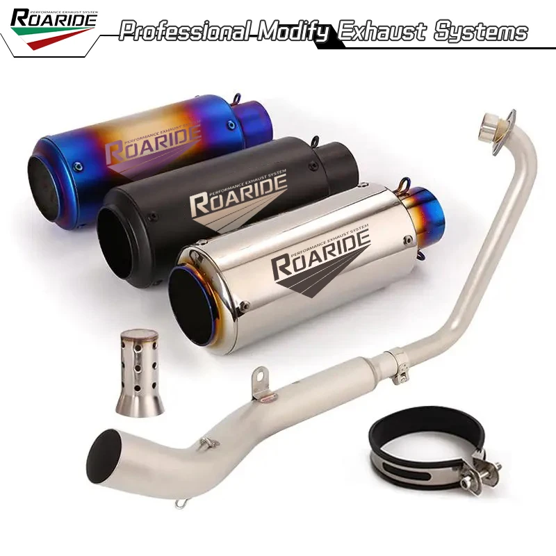 Układ wydechowy motocykla Zontes ZT125 U1 ZT125 G1 2021 - 2025, przednia rura łącząca 51mm, końcówki tłumika z DB killerem, wsuwany.