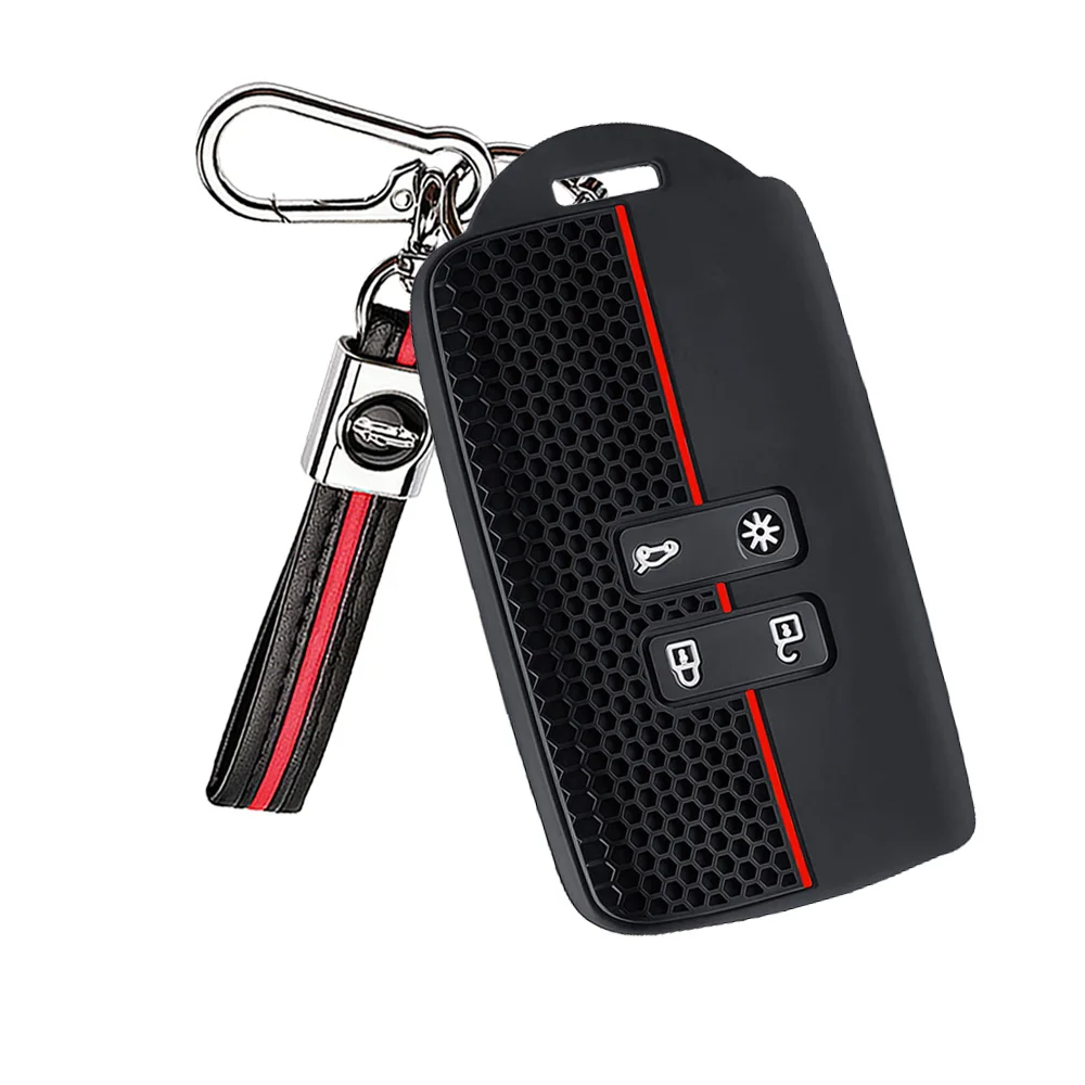 Key Fob Case With Keychain For Renault Clio Megane Scenic Kangoo Captur Duster Logan Sandero Symbol Koleos Fluence Easy Install