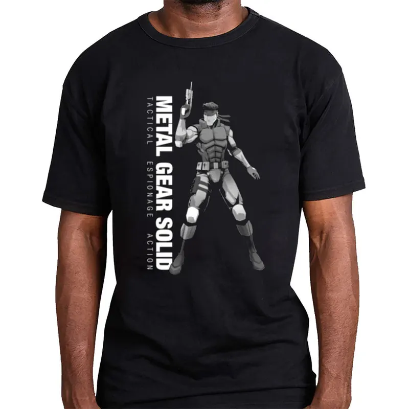 Metal Gear Solid MGS Game Gift T‑Shirt for Gamer Unisex Cotton Short Sleeve Tees Solid Snake Graphic Print Streetwear Tops