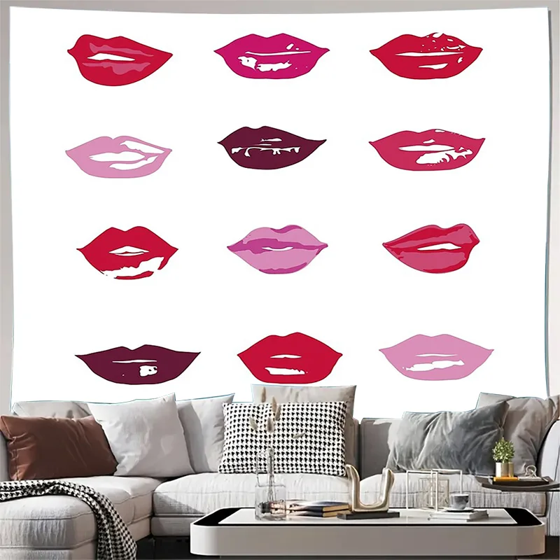 

Wall Tapestry Lips Art Aesthetic Room Decor Gothic Grunge Vaporwave Indie Bedroom Backdrop Large Home Decor Wall Hanging