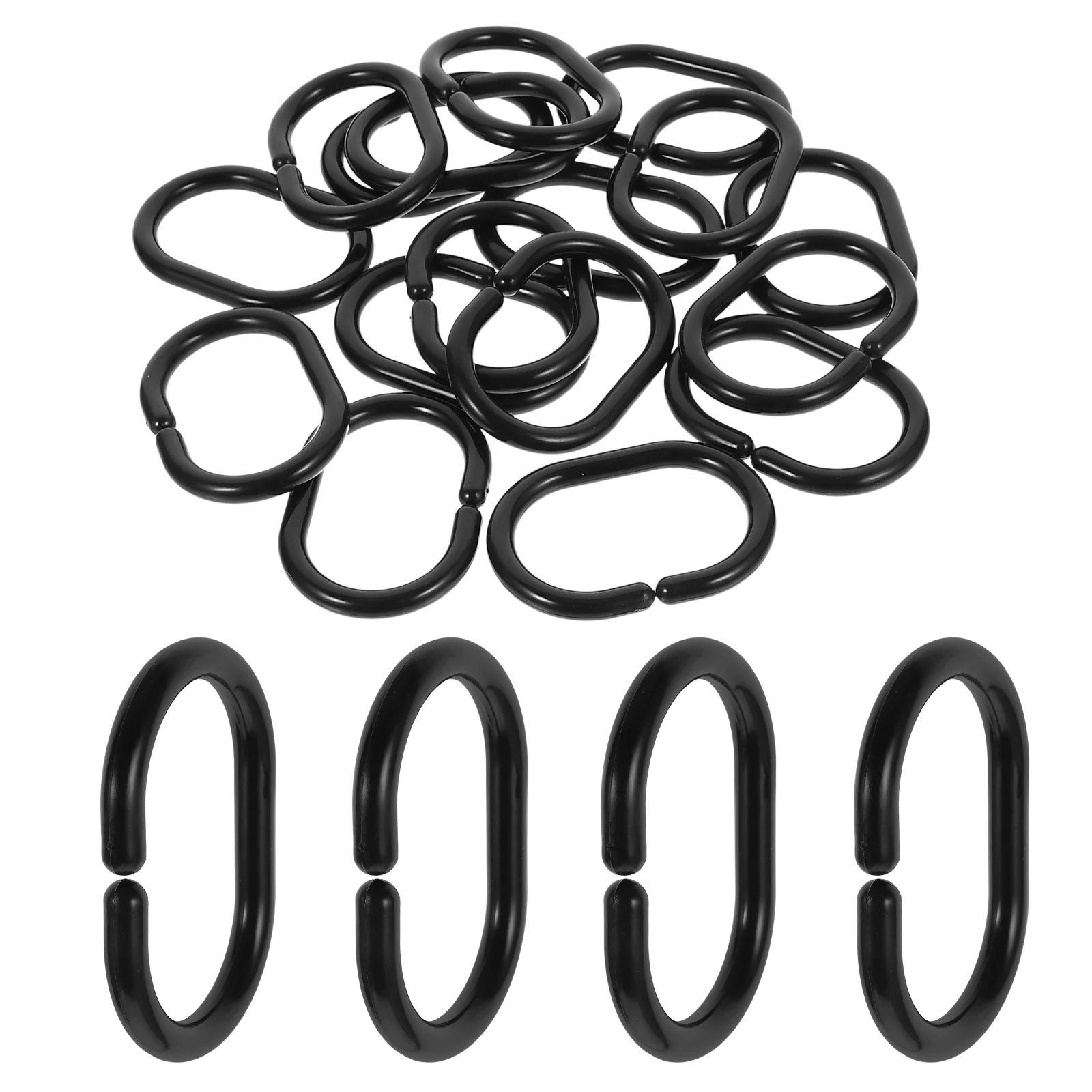 20 Pcs Quick-release Quick-hanging Curtain Hooks 20pcs (black) Bath Rings for Shower Plastic Hangers Abs Holders