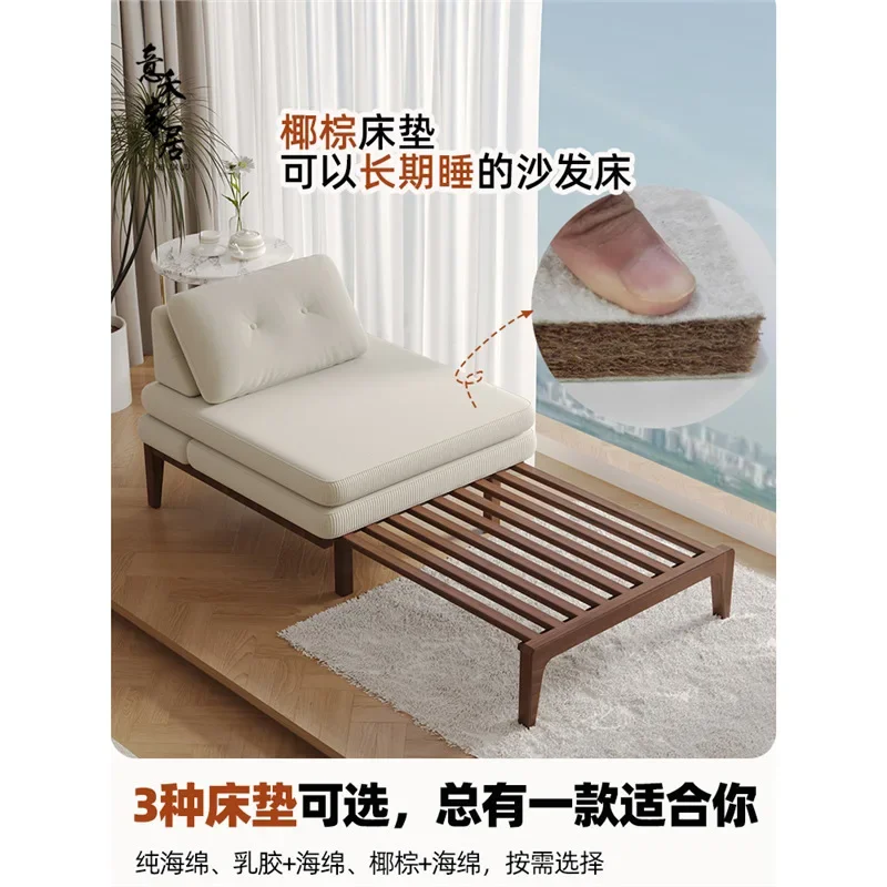 A sofa bed that can sleep for a long time, folding dual-purpose 2025 new small apartment living room, overnight wrought iron