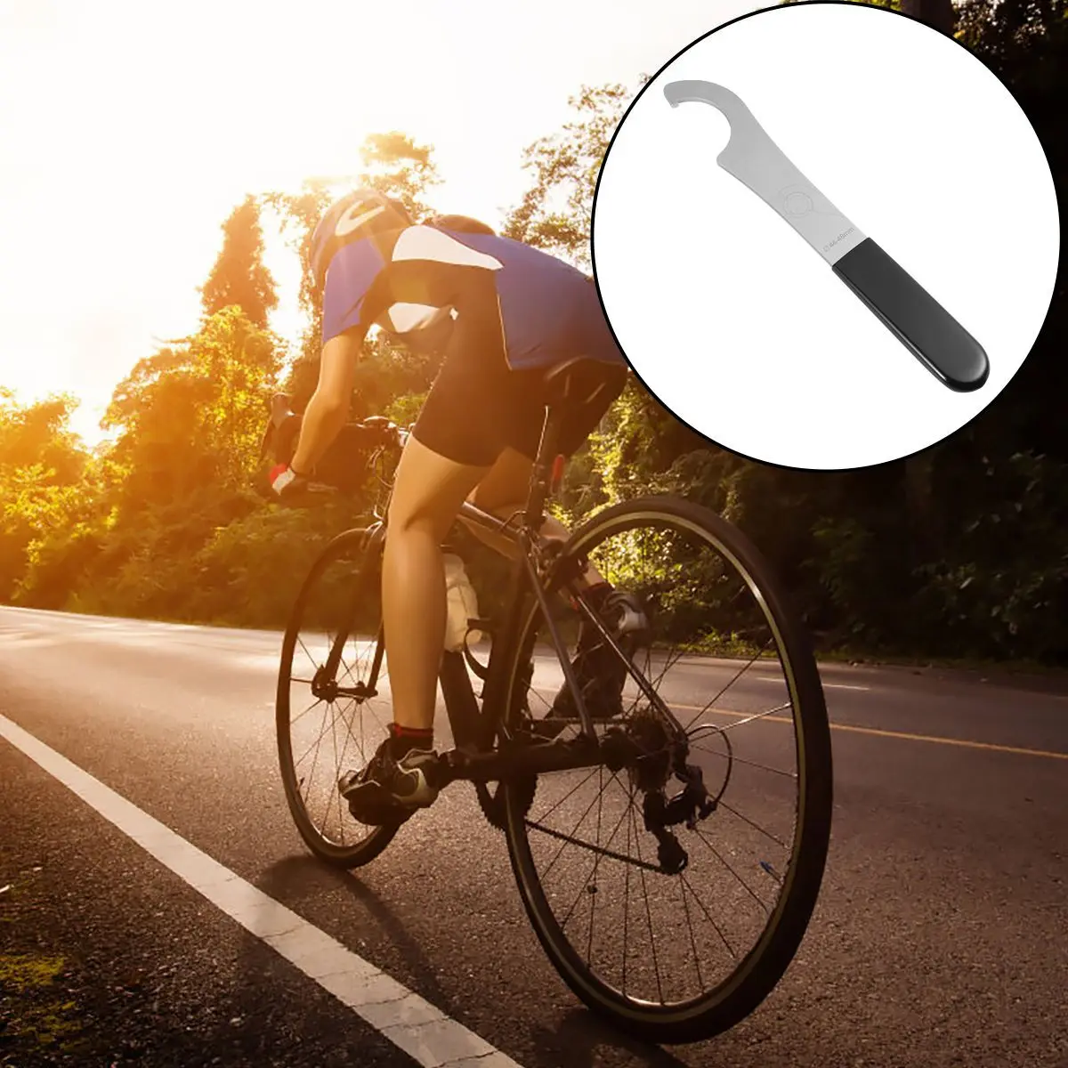 1 قطعة أداة قوس أسفل الدراجة الفولاذ المقاوم للصدأ مفتاح البراغي لقفل حلقة مزيل الصيانة في الهواء الطلق إصلاح المنزل قوس حلقة