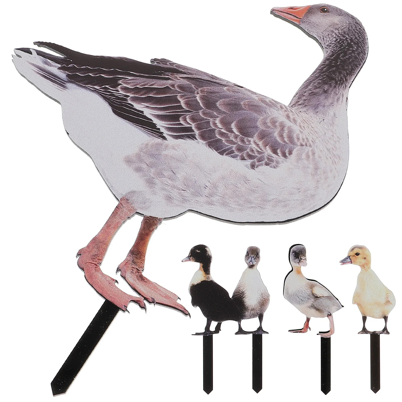 1Set Acrylic Duck Garden Stake Yard Animal Decoration Lawn Ornament Outdoor Courtyard Sign Yards Ducks Stake