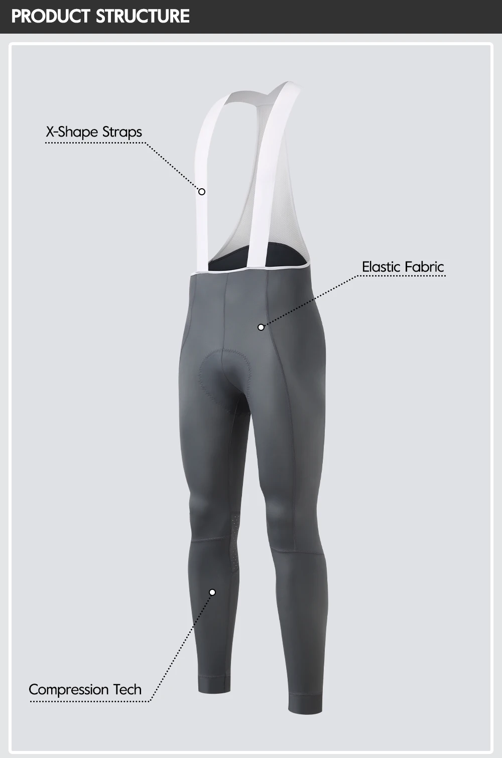 RION Herren Radsport-Trägerhose Fahrradhose MTB-Tights Rennrad-Trägerhose Winddicht Italienische Dolomiti-Polster Herbstbekleidung 6 8H – Detail 9