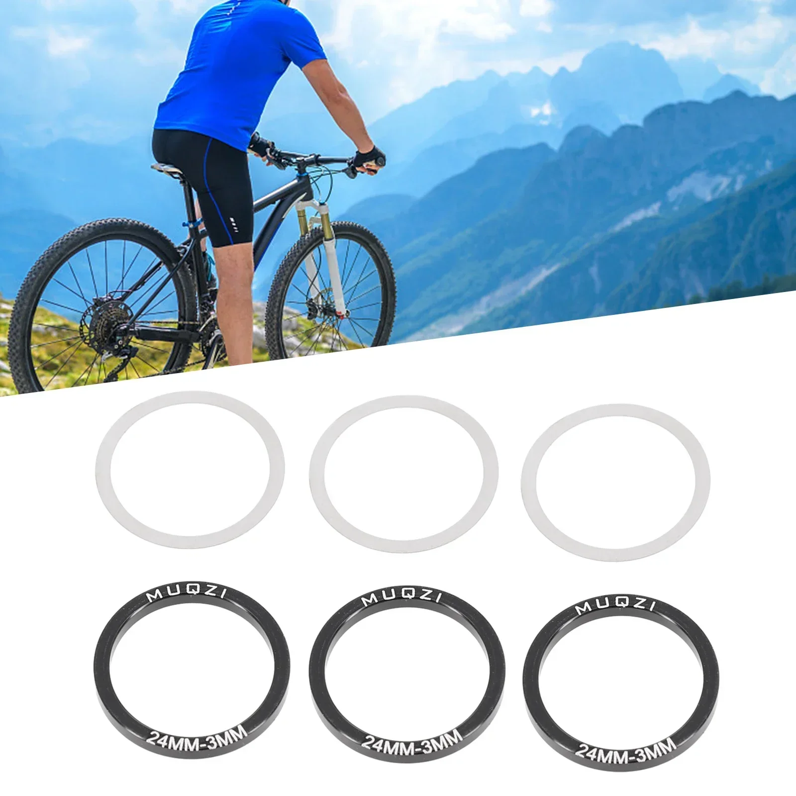 Premium 6pcs Bike Crankset Washer Kit Bottom Bracket Spacers 24/29/30mm For BB86/91/92/PF30/BB30 Mountain Bike Accessories