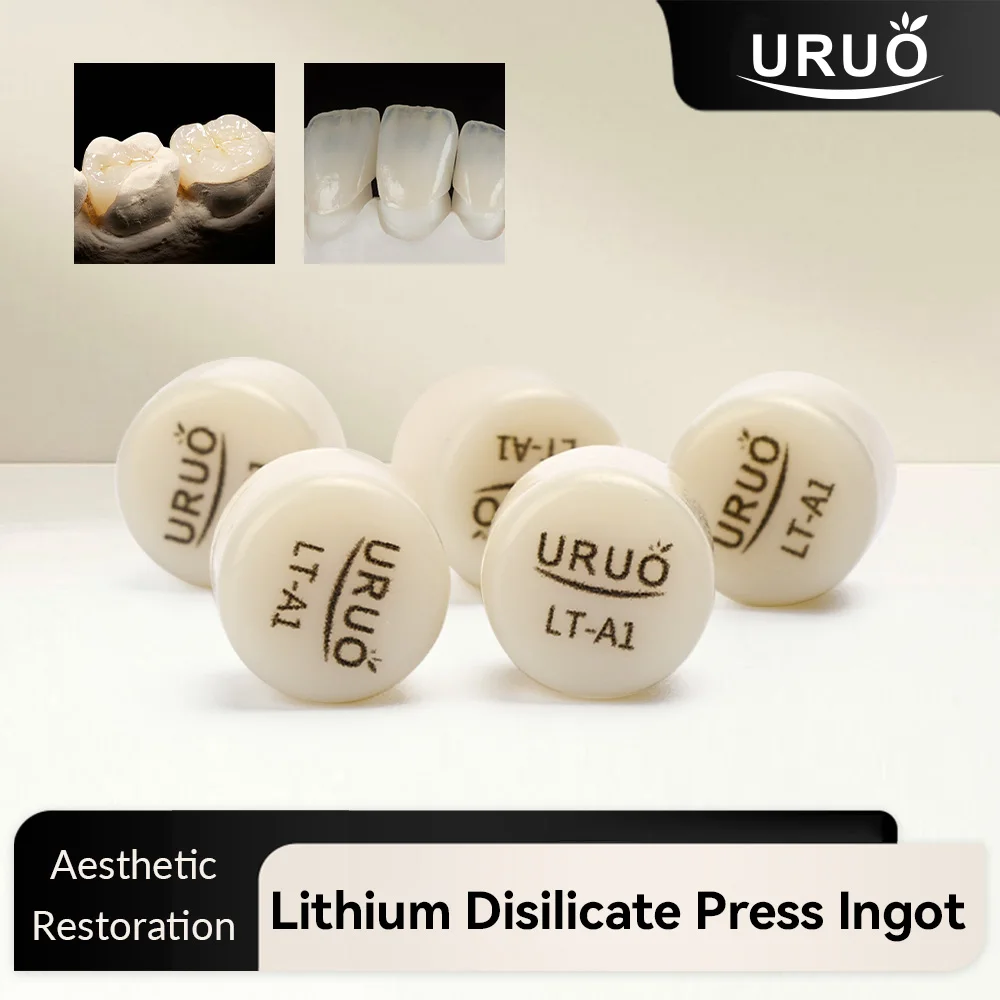 

5 шт. зуботехнических прессованных слитков: высокопрочные литиево-дисиликатные материалы для литья зубных протезов, виниров и коронок (фиолетовые)