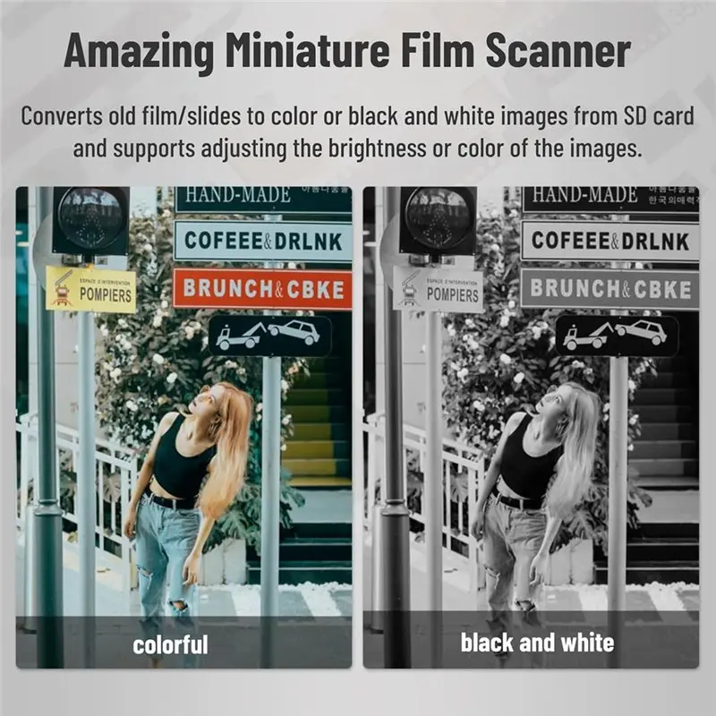 Exquisite-Film Slide Scanner Convert 135 126 110 Films Slides To Negatives Color Black White JPG Photos 22MP With 2.0In LCD Scre