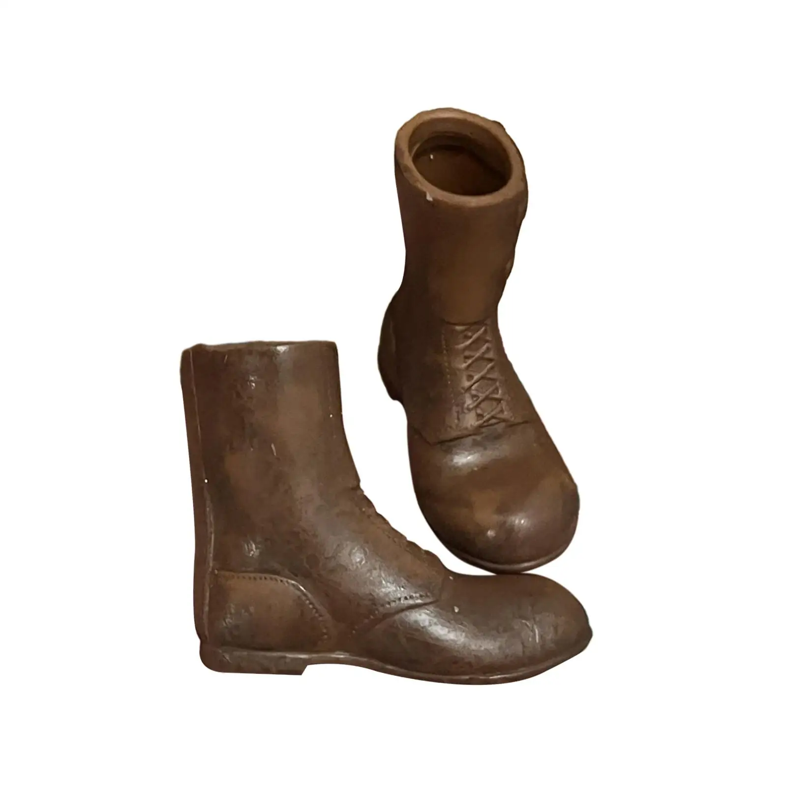 Chaussures de soldat mi-mollet pour homme, botte de travail d'hiver, simulation formelle, bottes du désert à lacets, 12 en effet, beurre de figurine masculine, échelle 1:6