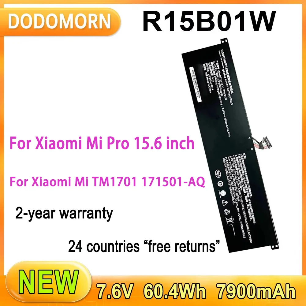 R15B01W Laptop Battery For Xiaomi Mi Pro 15.6 inch Series For Xiaomi Mi TM1701 171501-AQ High Quality Full Capacity 7900mAh