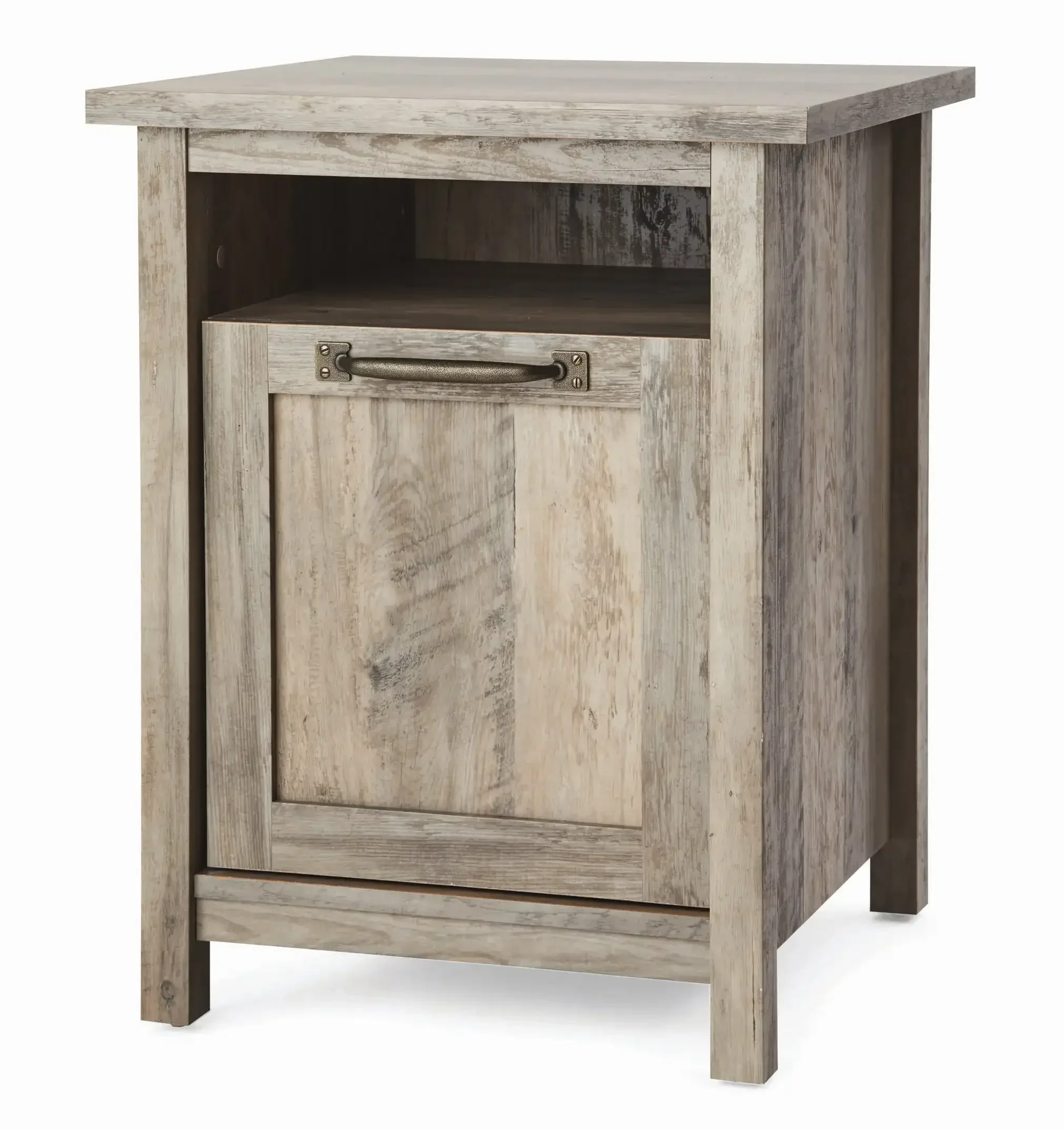 Modern Farmhouse USB Nightstand, Rustic Gray