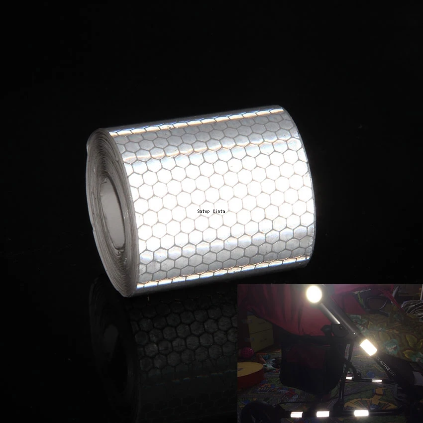 5cm*3M Reflective Car Stickers Waterproof Warning Adhesive Tapes White Red Fluorescent Yellow Reflector Safety Strip For Bicycle