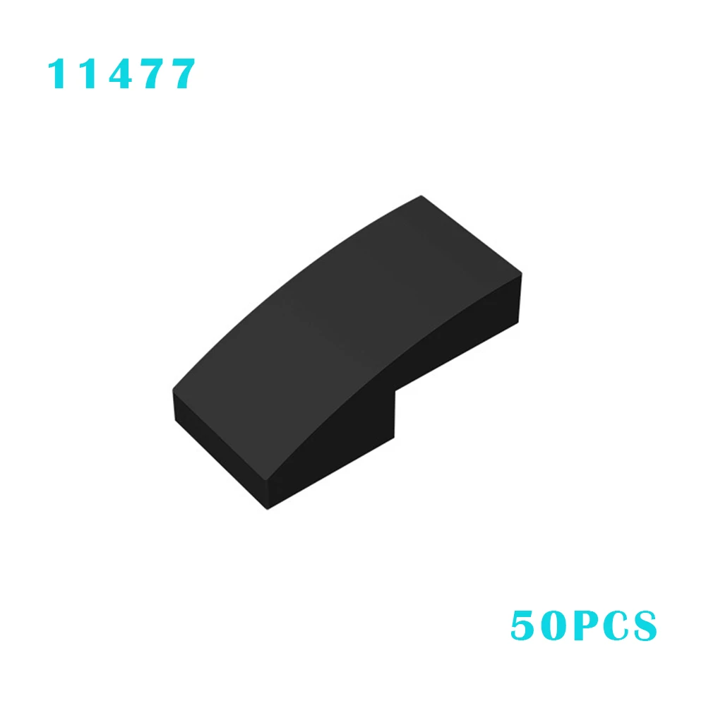 50pcs 11477 Slope Curved 2 X 1 Bricks DIY Buildings Blocks Collections Bulk Modular Toys For Technical MOC Set Christmas Gifts
