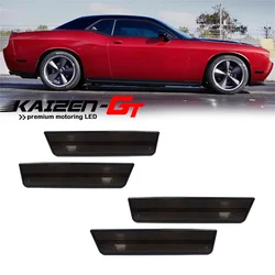 Front / Rear Bumper Side Marker Indicator Light Cover Housings Kit For 2008-2014 Dodge Challenger No Bulb/Socket Car Accessories