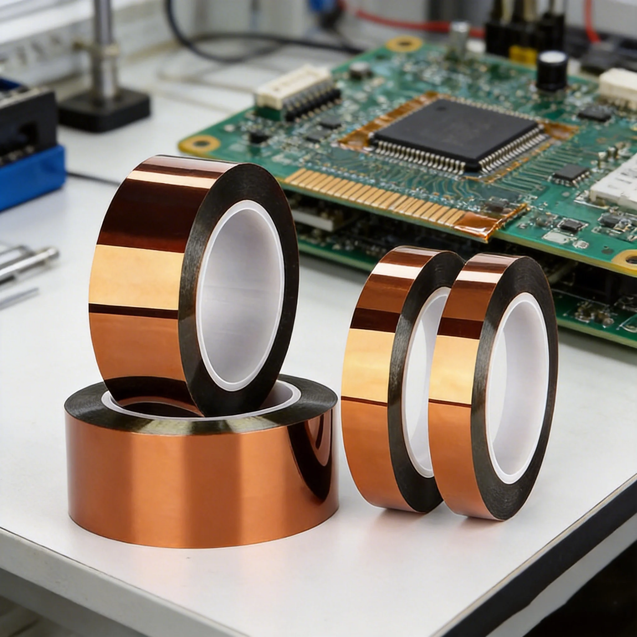 5-rolls-high-temperature-polyimide-tape-50mm-x-33m-pcb-soldering-tape-heat-resistant-insulation-masking-tape