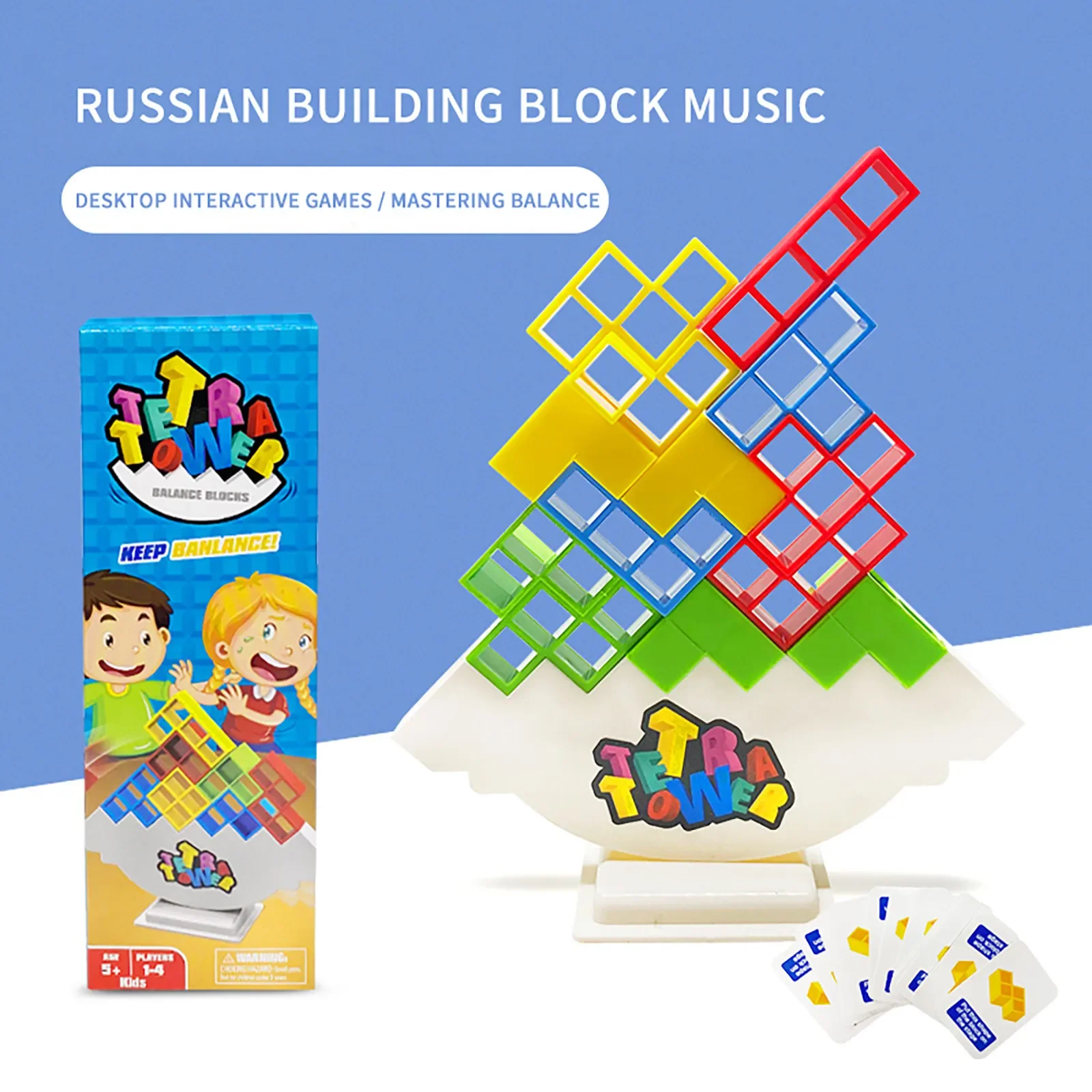 4 modele Puzzle 3D Tetris Balance Blocks Gry planszowe Zabawka Montessori Edukacyjne układanie Wysokie klocki do budowy dla dzieci