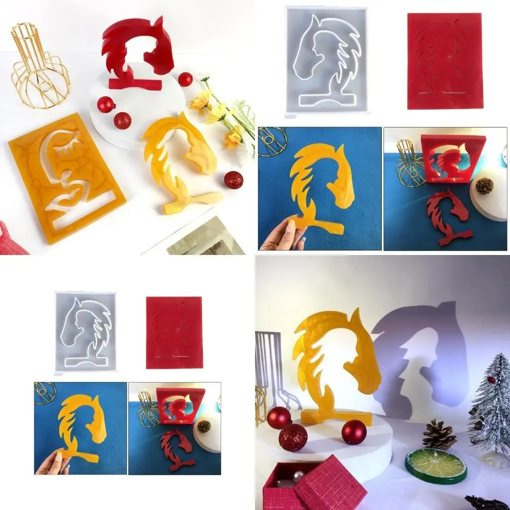 Versatile Silicone Mold Horse Head Sculptures Mould Girl Ornament Molds Jewelry Molds for Craft Lovers