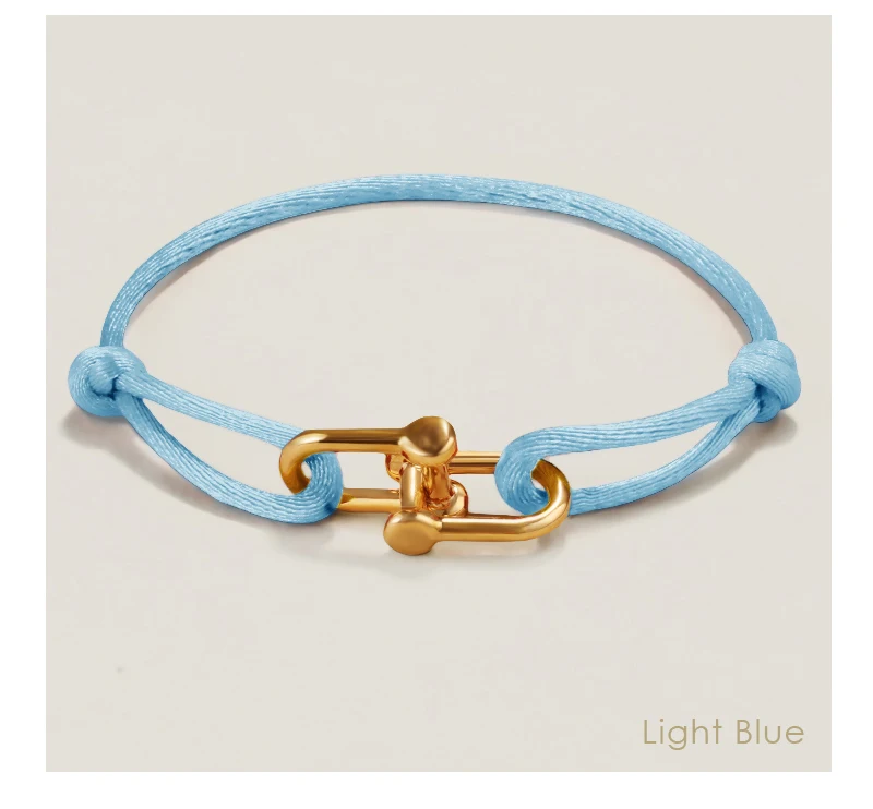 MOONLIGHT Classic Adjustable U-Shape Charm Bracelets for Women High Quality Silk Rope Bracelet Female Jewelry Gifts Wholesale