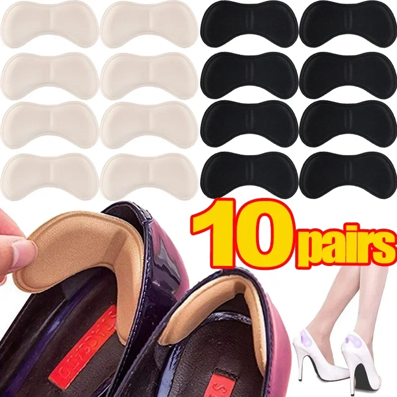 10Pairs Heel Insoles Adjust Sizing Adhesive Sponge Insole Patch Women Men Anti-wear Cushion Pads for Shoes High Heel Feet Care