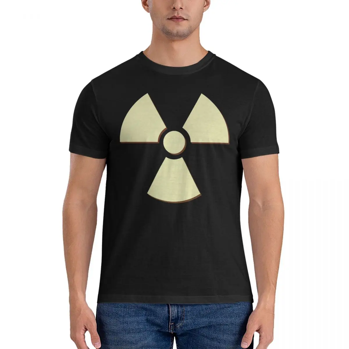 Alert T-Shirts Men Nuclear Waste Vintage Cotton Tee Shirt O Neck Short Sleeve T Shirts Summer Tops