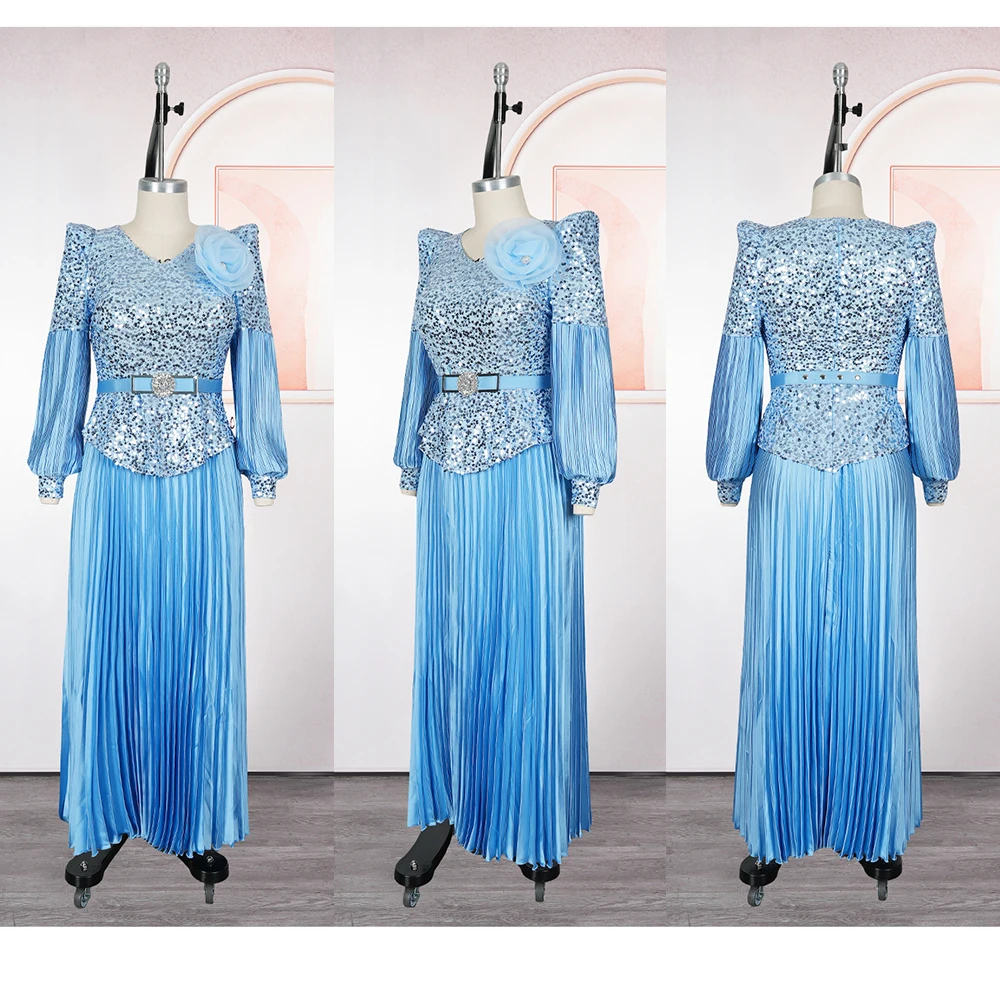

Luxury Sequin Evening Dresses for Women 2025 New Plus Size Turkey Muslim Wedding Party Long Dress Dashiki Ankara Africa Clothing
