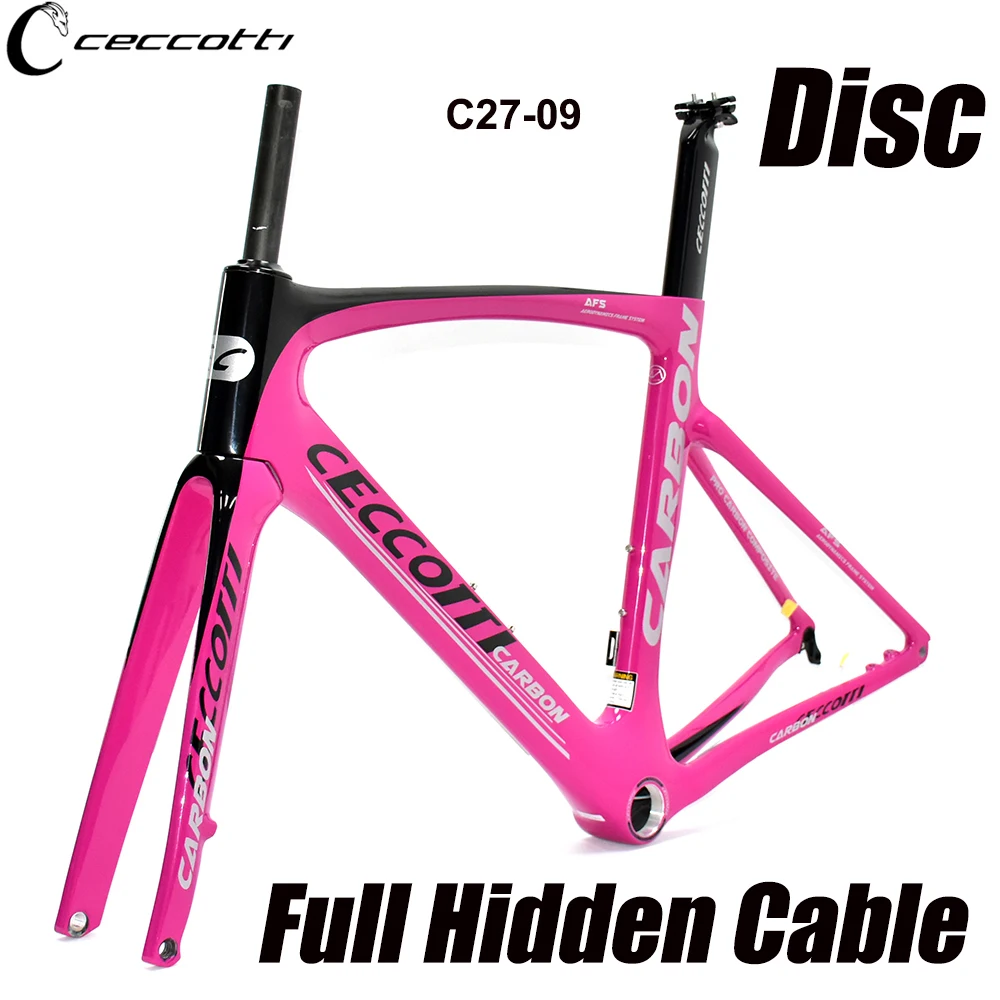 700C Wheels And Max Tire 30mm Carbon Bicycle Frameset Full Hidden Cable Road Bike Frame