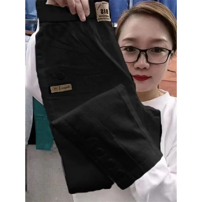 2023 Spring Summer Women Thin Cotton Linen Casual Pants  New Ladies Loose Slim Harem Trousers Straight Nine Pants Tide Female