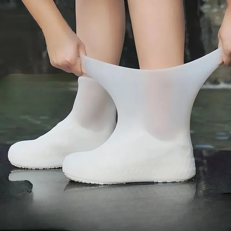 Cubiertas de zapatos de silicona coloridas, impermeables, reutilizables, antideslizantes, cubiertas de zapatos de lluvia para exteriores a la moda para hombres y mujeres