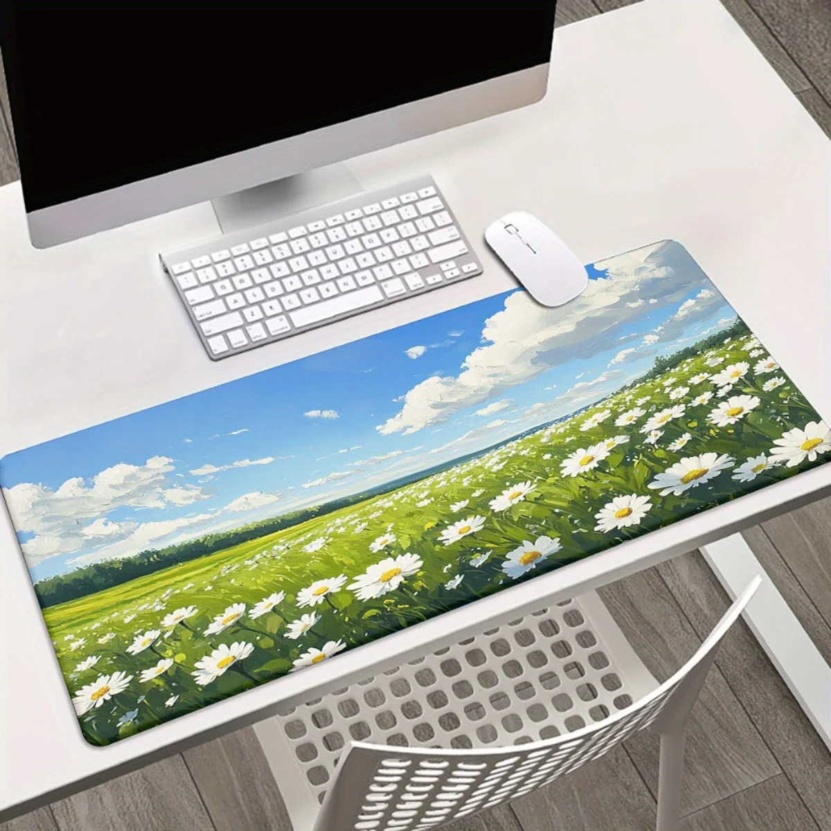 1 шт. Коврик для мыши и настольный коврик XXL с принтом Green Grassland HD — многофункциональное нескользящее резиновое основание, гладкая поверхность для игр, офиса