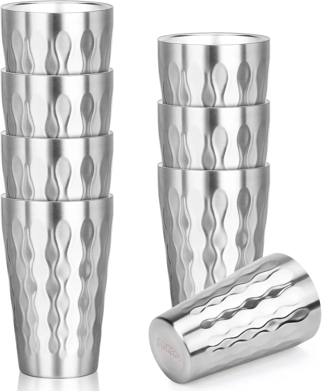 

8-Pack Stainless Steel Insulated Tumblers, 16oz Double Wall Cups for Travel Camping Home