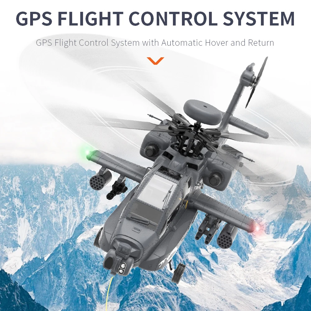 F11S 1:32 2.4G Helicopter AH-64D Apache Simulation Model with GPS Brushless Motor RC Drone 9CH 6gyro ELRS Control Available