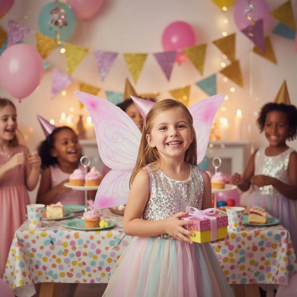 سباركلي التدرج فراشة أجنحة الأميرة الملونة الأورجانزا الجنية أجنحة الفراشة اليدوية الأشرطة المرنة أجنحة تأثيري #3