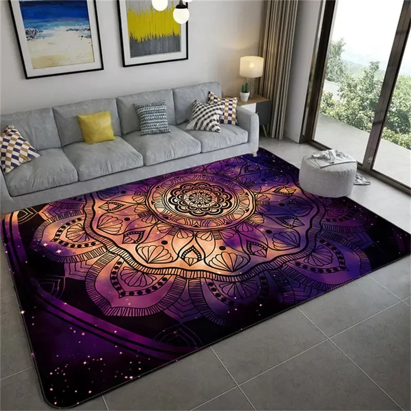Colorful Star Sky Mandala Carpet for Living Room Gorgeous Floor Mat Girl Rug Floral Bathroom Area Rug Hallway Bedroom Decoration