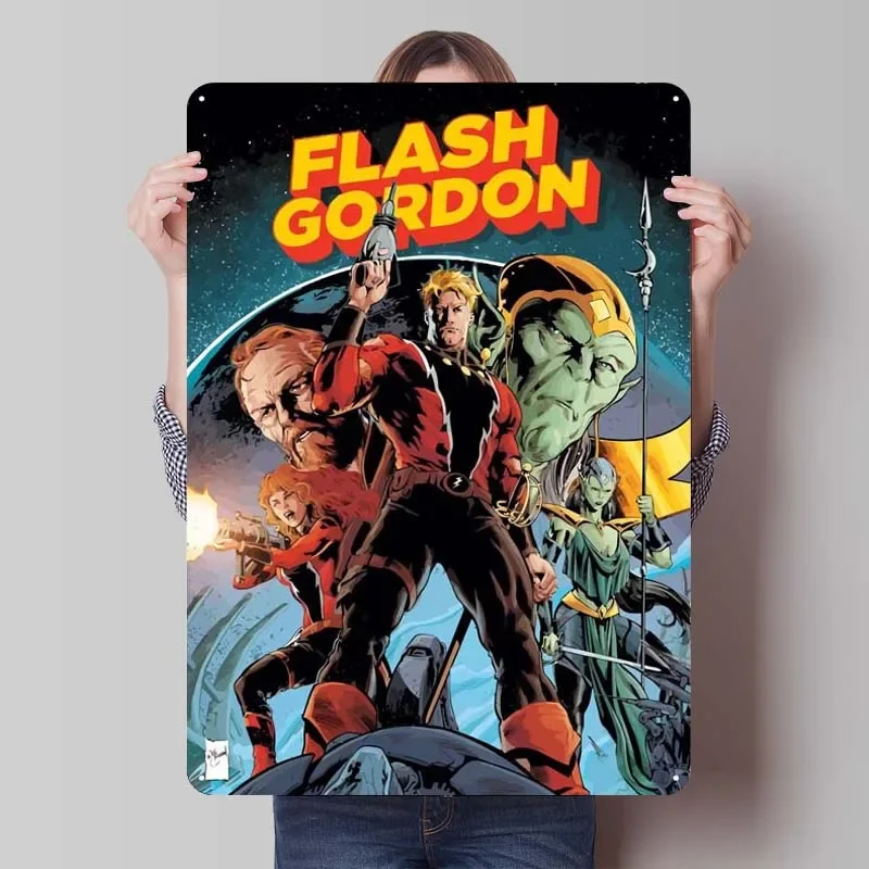 Flash Gordon Classic Vintage Movie Poster Tinplate Sign Wall Art Decor Retro Metal Signs for Wall Decoration Art of Murals Room