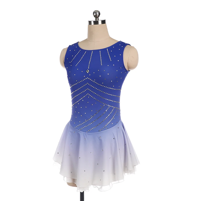 Nasinaya Figure Skating Dress Customized Competition Ice Skating Skirt for Girl Women Kids Performance blue color