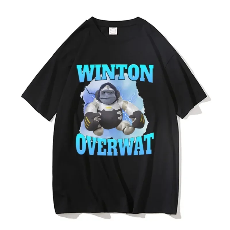 Funny Winton Overwat Graphic Meme Tshirt Men's Cotton T Shirt Men Fashion Oversized Short Sleeve Male Vintage Casual T-shirts