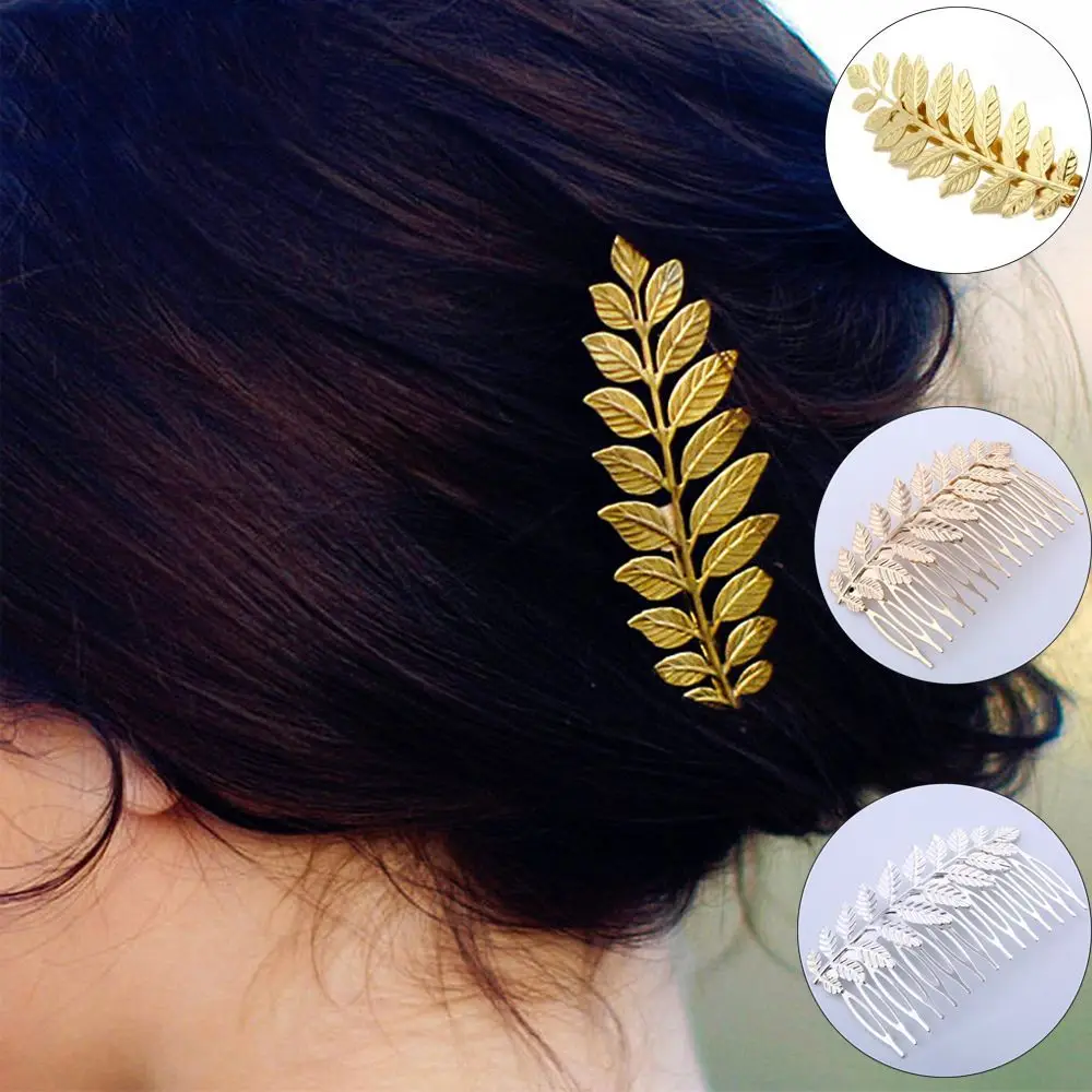 Plated Gold Silver Bobby Pin Hair Clip Girl Barrettes Hair Combs Leaf Hairpin