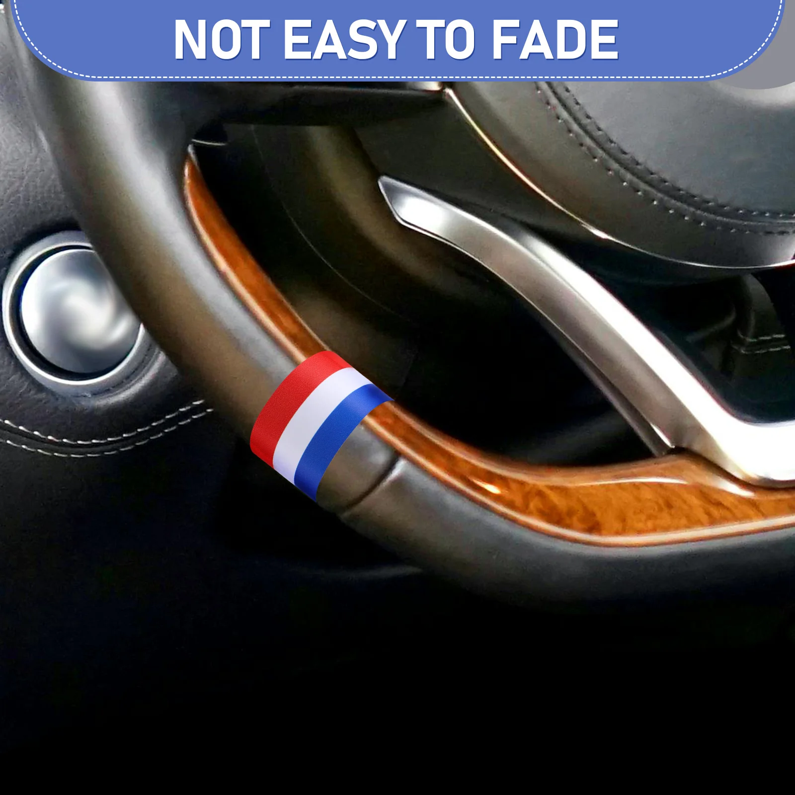 

5pcs Car Steering Wheel Sticker PVC Flag Decal Universal Modified Decoration Vehicle Accessories Self Adhesive