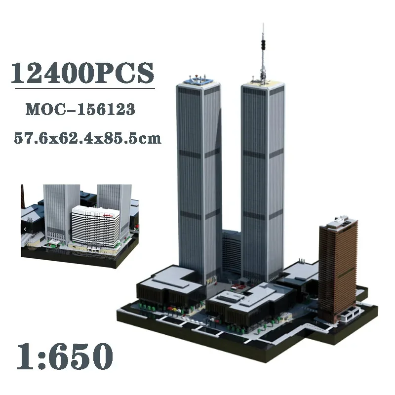 

Building Block MOC-156123 Building World Trade Center Splicing Block Model 12400pcs Boy Birthday Christmas Toys Gift