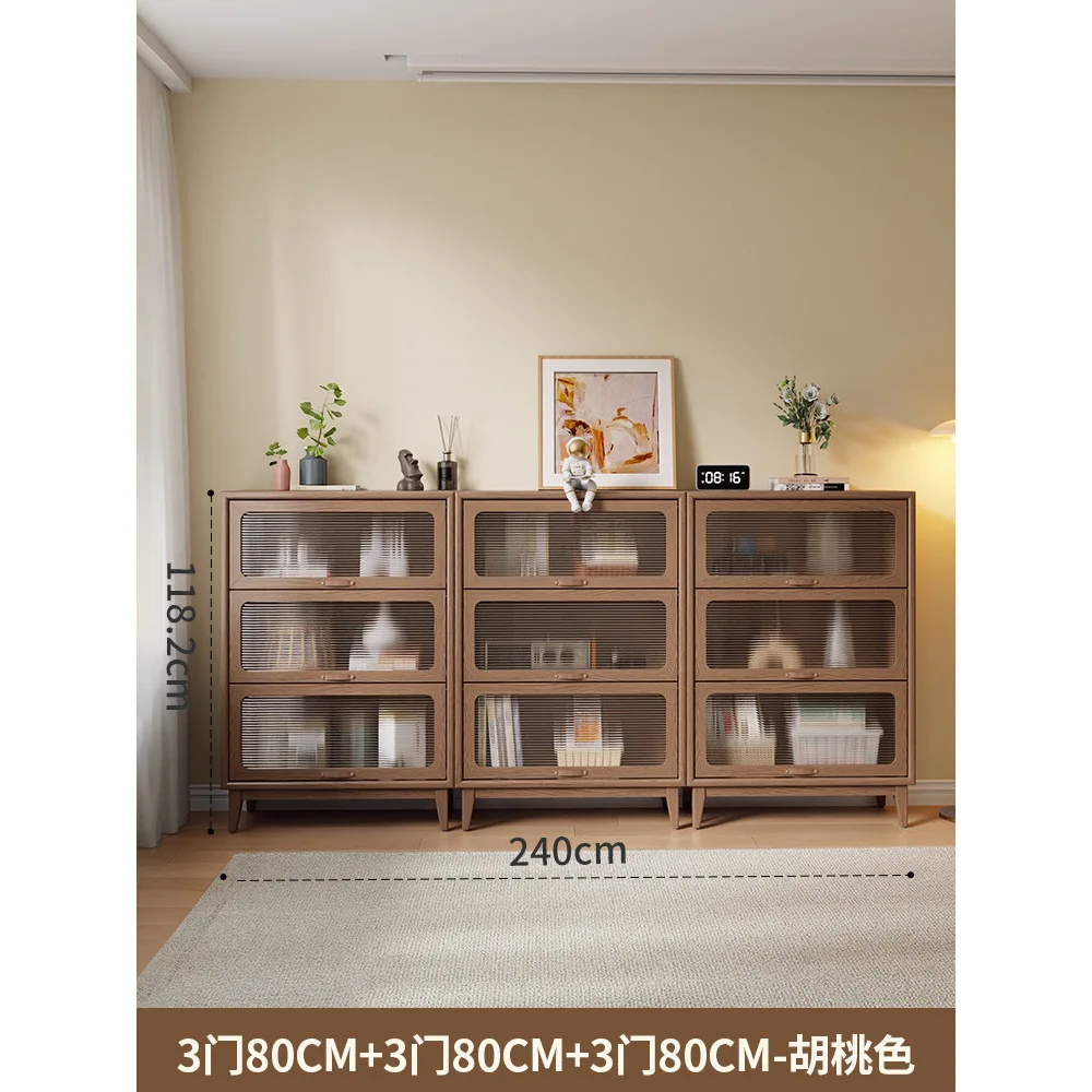 

Low Cabinet Floor Cabinet with Door Bookcase Living Room Stairwell Storage Combination Cabinet
