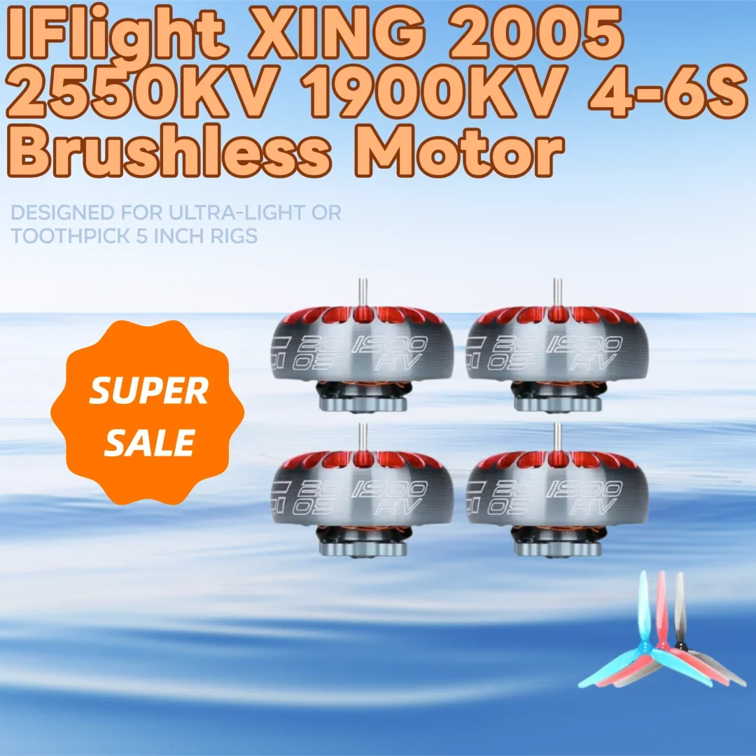UniFly 4pcs/lot IFlight XING 2005 2550KV 1900KV 4-6S Brushless Motor For Nazgul Cine 5030 Propeller 5 Inch Micro Racing Drones F