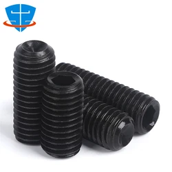 10pcs 2# 4# 6# 8# 10# 1/4 3/16 5/16 3/8 1/2 12.9 Alloy Steel American Hexagon Hex Socket Set Screw Allen Concave End Stop Screws