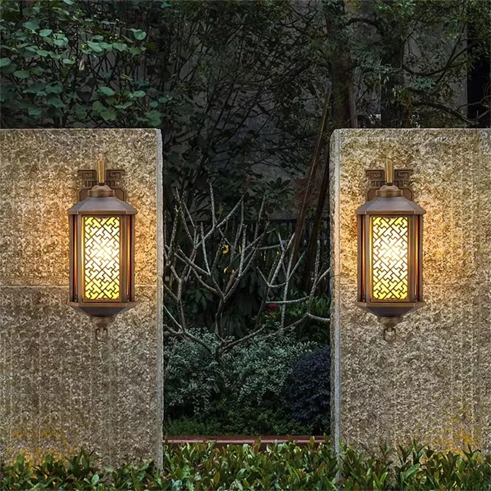 KERWIN Outdoor Bronze Light LED Wall Lamps Sconces Classical Waterproof Retro for Home Balcony Decoration